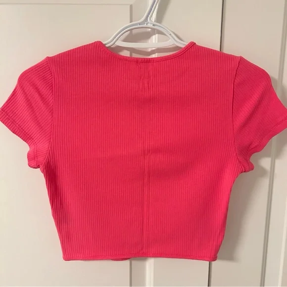 Garage Pink Ribbed Crop Top - Picture 3 of 3